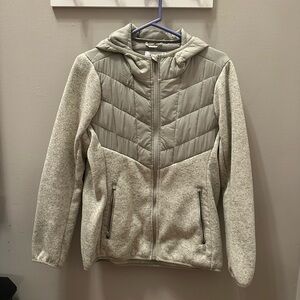 Kyodan Light Green-Gray Puffer Jacket with hood - women’s Large